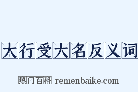 大行受大名反义词是什么意思的图片